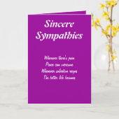 Sincere sympathie wenskaarten kaart (Gele Bloem)