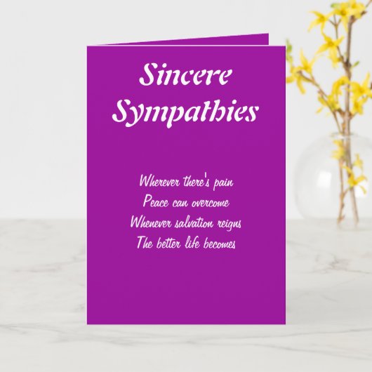 Sincere sympathie wenskaarten kaart (Gele Bloem)