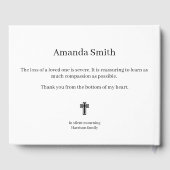 Sincere Sympathie Zwarte Bloemen Gastenboek (Achterkant)