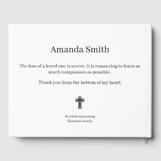 Sincere Sympathie Zwarte Bloemen Gastenboek (Achterkant)