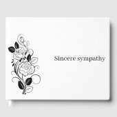 Sincere Sympathie Zwarte Bloemen Gastenboek (Voorkant)