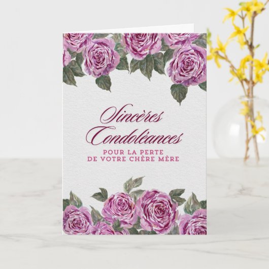 Sincères condoléances – Perte de votre chère mère Kaart (Gele Bloem)