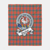 Sinclair Ancient Clan Badge Tartan Pset Fleece Deken (Voorkant)