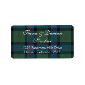 Sinclair Ancient Hunting Tartan Schotse Adres Etiket (Voorkant)