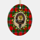 Sinclair Badge & Tartan Gepersonaliseerde Kerstmis Keramisch Ornament (Rechts)