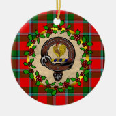 Sinclair Badge & Tartan Gepersonaliseerde Kerstmis Keramisch Ornament (Voorkant)