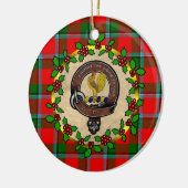 Sinclair Badge & Tartan Gepersonaliseerde Kerstmis Keramisch Ornament (Links)