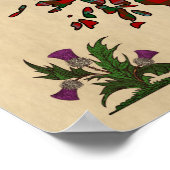 Sinclair Clan Badge en Tartan Poster 11x14 (Hoek)