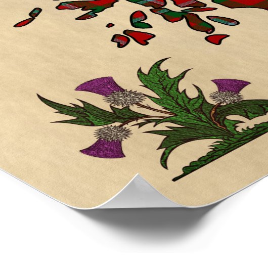 Sinclair Clan Badge en Tartan Poster 11x14 (Hoek)