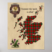 Sinclair Clan Badge en Tartan Poster 11x14 (Voorkant)