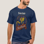 Sinclair Clan Badge & Tartan  T-shirt (Voorkant)
