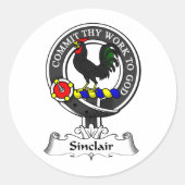 Sinclair Clan Crest Ronde Sticker (Voorkant)