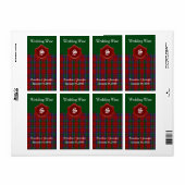 Sinclair Clan Schotse Plaid Trouw Mini Wijnlabels Etiket (Full Sheet)