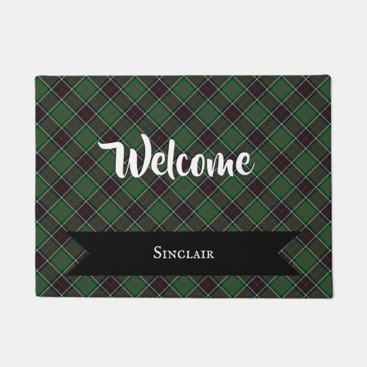 Sinclair Clan Scottish Tartan Pattern Deurmat (Voorkant)