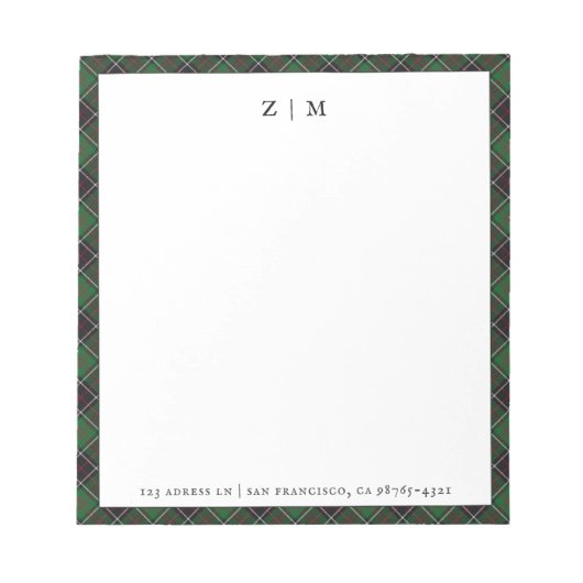Sinclair Clan Tartan Plaid Patroon Notitieblok (Voorkant)