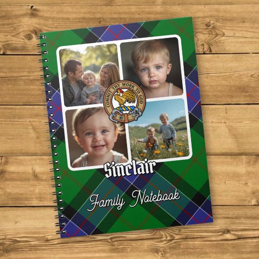 Sinclair familie foto collage notitieboek