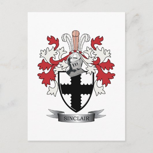 Sinclair Family Crest Coat of Arms Briefkaart (Voorkant)