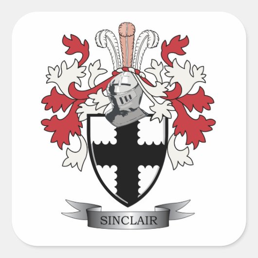 Sinclair Family Crest Coat of arms Vierkante Sticker (Voorkant)