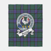 Sinclair Hunting Modern Clan Badge Tartan Pset Fleece Deken (Voorkant)