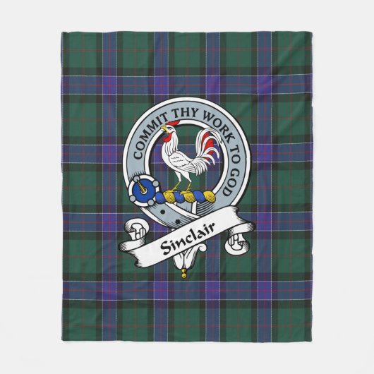 Sinclair Hunting Modern Clan Badge Tartan Pset Fleece Deken (Voorkant)