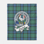 Sinclair Jacht Oude Clan Badge Tartan Plaid Fleece Deken (Voorkant)