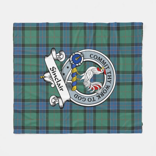 Sinclair Jacht Oude Clan Badge Tartan Plaid Fleece Deken (Voorkant (Horizontaal))