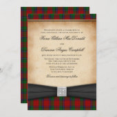 Sinclair Modern Red Tartan Weddenschap Kaart (Voorkant / Achterkant)