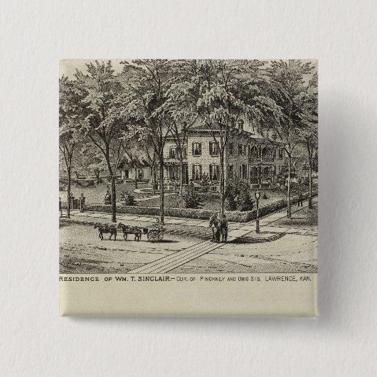 Sinclair Residence, Kansas Vierkante Button 5,1 Cm (Voorkant)