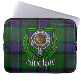 Sinclair Schotse Clan Tartan en Crest  Laptop Sleeve