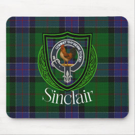 Sinclair Schotse Clan Tartan en Wapen  Muismat