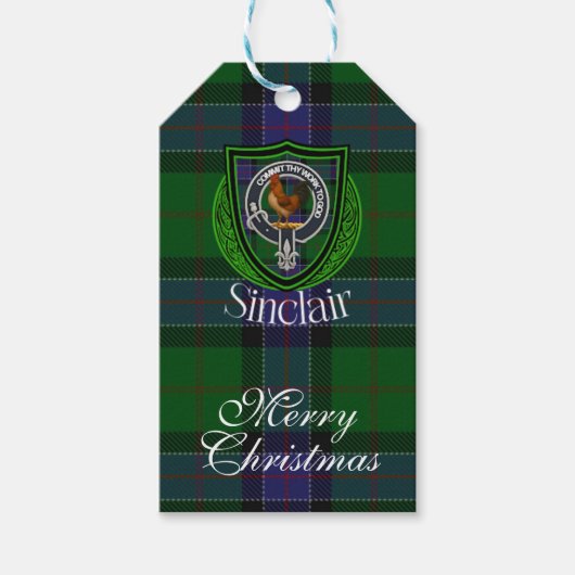 Sinclair Schotse Clan Tartan & Wapen Cadeaulabel (Voorkant)