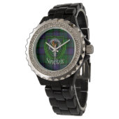 Sinclair Schotse Clan Tartan & Wapenembleem Horloge (Gekanteld)