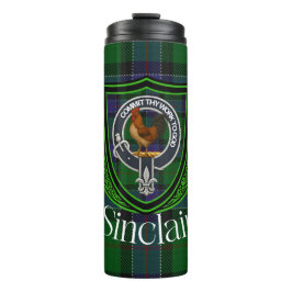 Sinclair Schotse Clan Tartan & Wapenembleem Thermosbeker