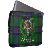 Sinclair Scottish Clan Tartan and Crest Laptop Sleeve (Voorkant Rechts)