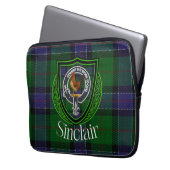 Sinclair Scottish Clan Tartan and Crest Laptop Sleeve (Voorkant Links)
