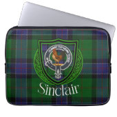 Sinclair Scottish Clan Tartan and Crest  Laptop Sleeve (Voorkant)