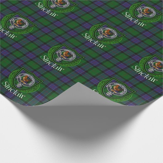 Sinclair Scottish Clan Tartan & Crest Cadeaupapier (Hoek)