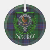 Sinclair Scottish Clan Tartan & Crest Glas Ornament (Voorkant)