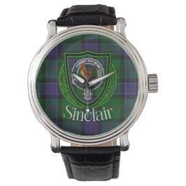 Sinclair Scottish Clan Tartan & Crest Horloge