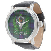Sinclair Scottish Clan Tartan & Crest Horloge (Gekanteld)