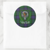 Sinclair Scottish Clan Tartan & Crest Ronde Sticker (Tas)