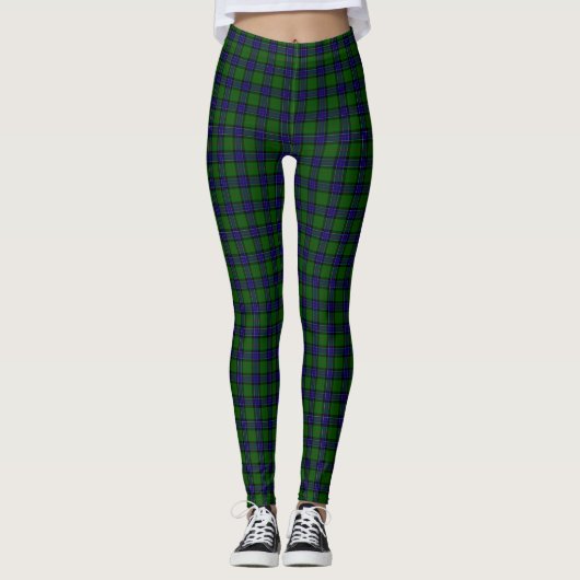Sinclair tartan blauw groen geruit leggings (Voorkant)