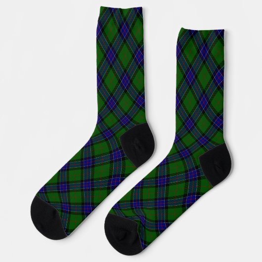 Sinclair tartan blauw groen ruit sokken (Links)