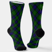 Sinclair tartan blauw groen ruit sokken (Gebogen)