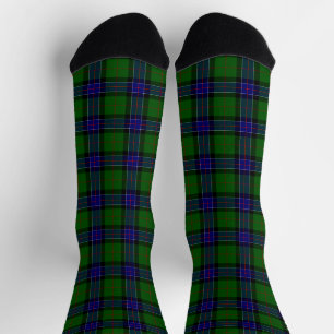 Sinclair tartan blauw groen ruitpatroon sokken