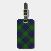 Sinclair tartan blauwe groene schol bagagelabel (Voorkant verticaal)