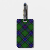 Sinclair tartan blauwe groene schol bagagelabel (Achterkant verticaal)