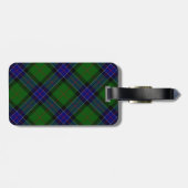 Sinclair tartan blauwe groene schol bagagelabel (Achterkant horizontaal)