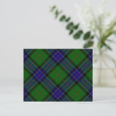 Sinclair tartan blauwe groene schol briefkaart (Staand voorkant)