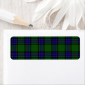 Sinclair tartan blauwe groene schol etiket (Insitu)
